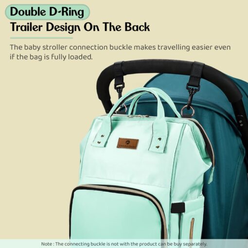 StarAndDaisy Trendy Maternity Backpack, Waterproof  Diaper Bags for Moms Travel with Spacious Compartments - Green - Image 9