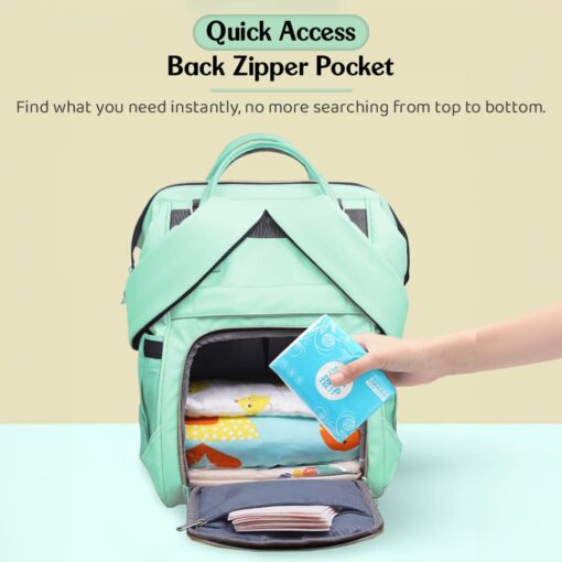 StarAndDaisy Trendy Maternity Backpack, Waterproof  Diaper Bags for Moms Travel with Spacious Compartments - Green - Image 7